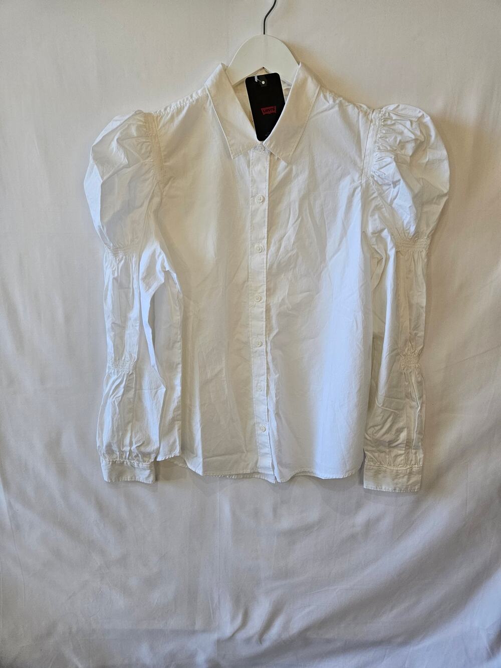 Levi's Blouse Puff Sleeve Button Up White Small